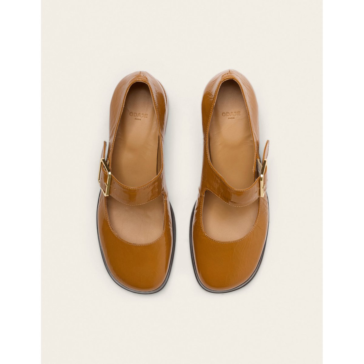 Escarpins AMARI cuir plissé camel, ODAJE