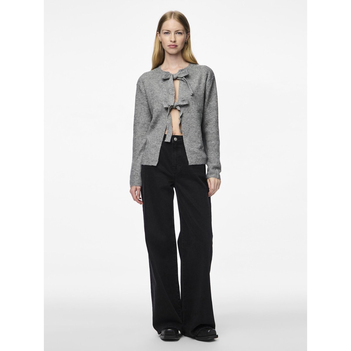 Cardigan medium grey melange, PIECES