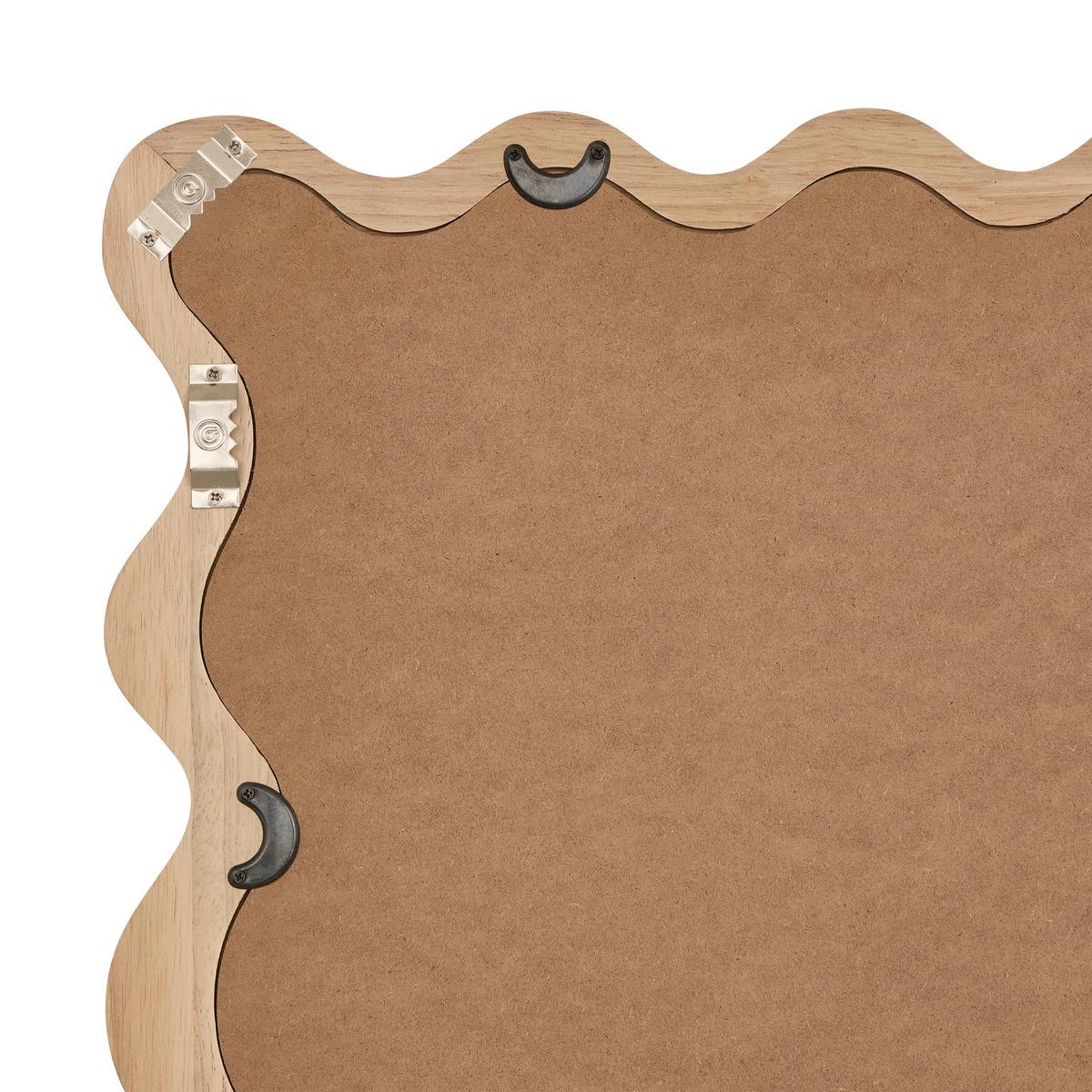 Miroir mural cadre en bois effet vague BROOKE beige, ATMOSPHERA