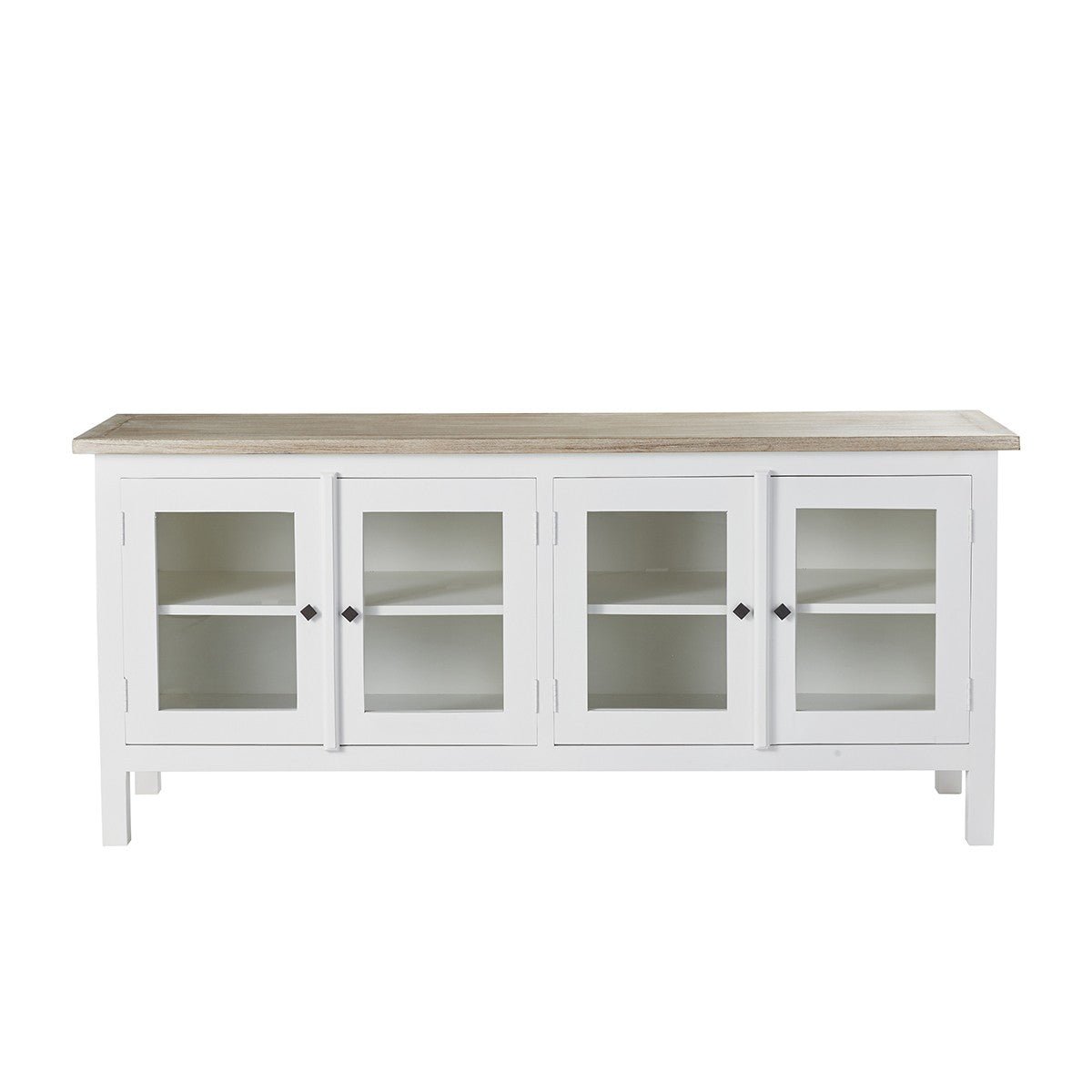 Buffet en bois d'acajou 4 portes  LONDRES blanc, BERAH GETAH