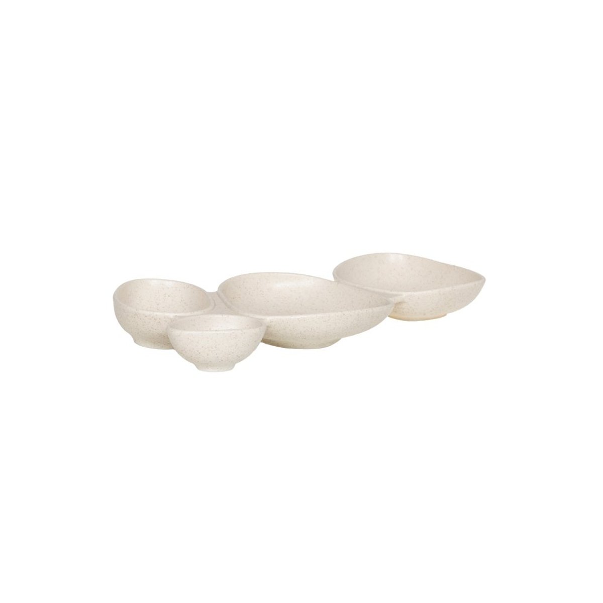 Plat apéritif 4 compartiments Dipsa 29x16 cm crème / ivoire, TABLE PASSION