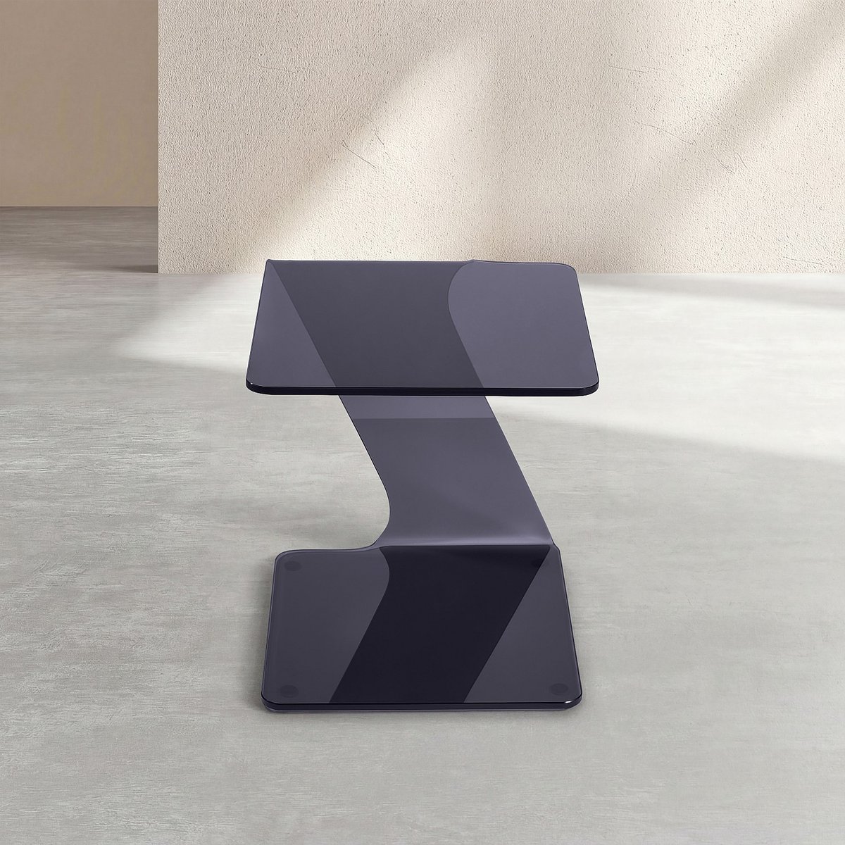 Table d'appoint verre CORNUDA gris, HABITAT