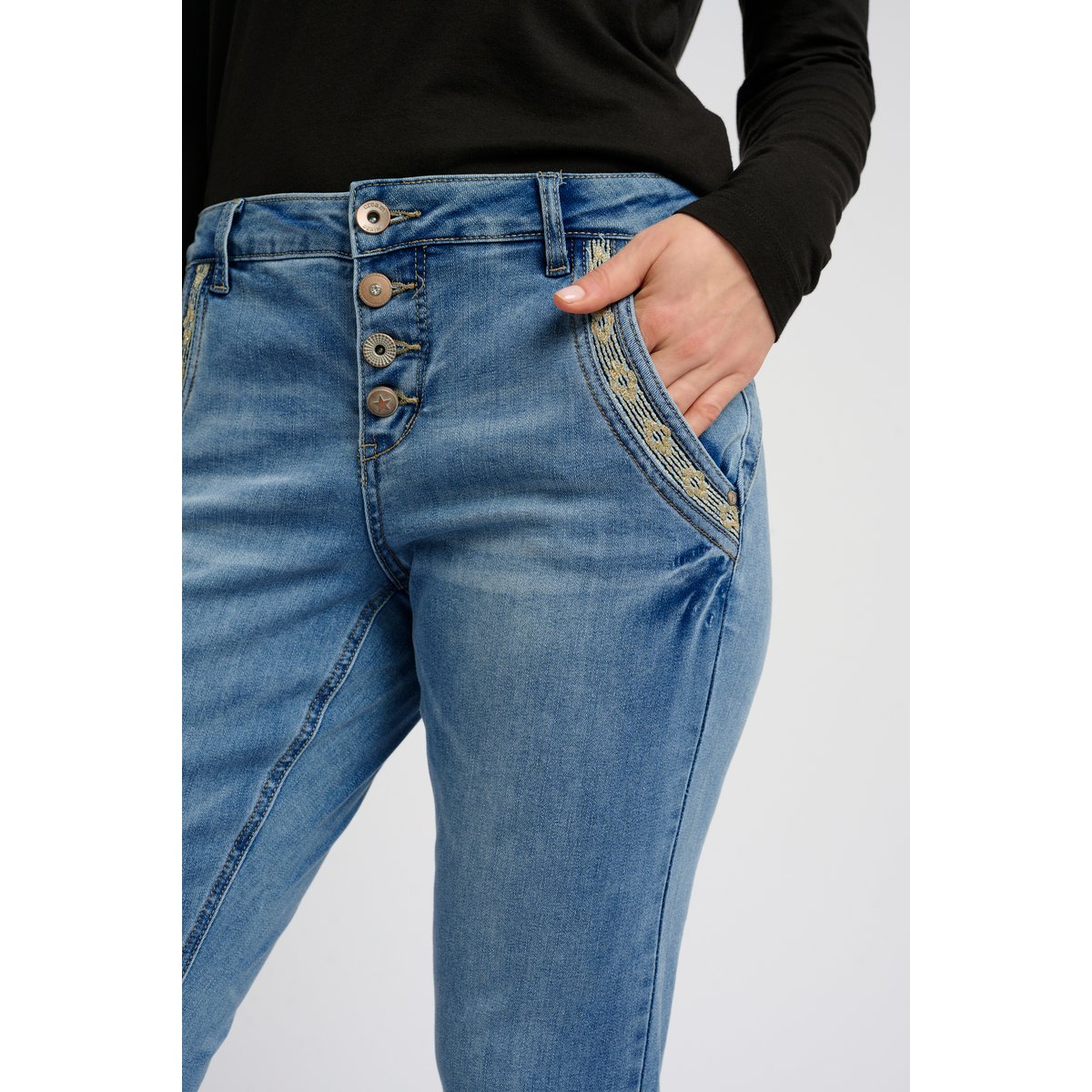 Jeans bleu light blue denim, CREAM
