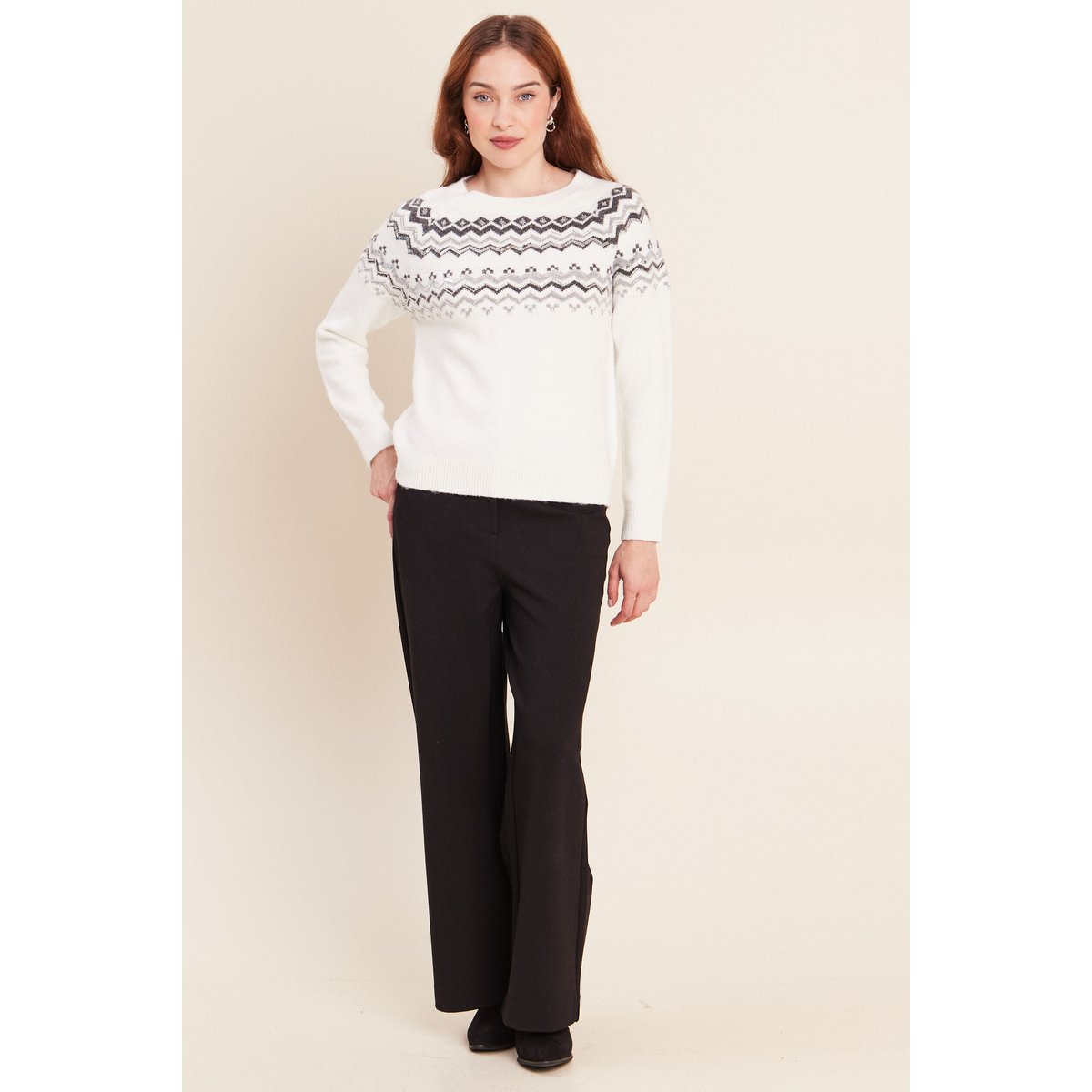 Pull col rond ecru, BREAL