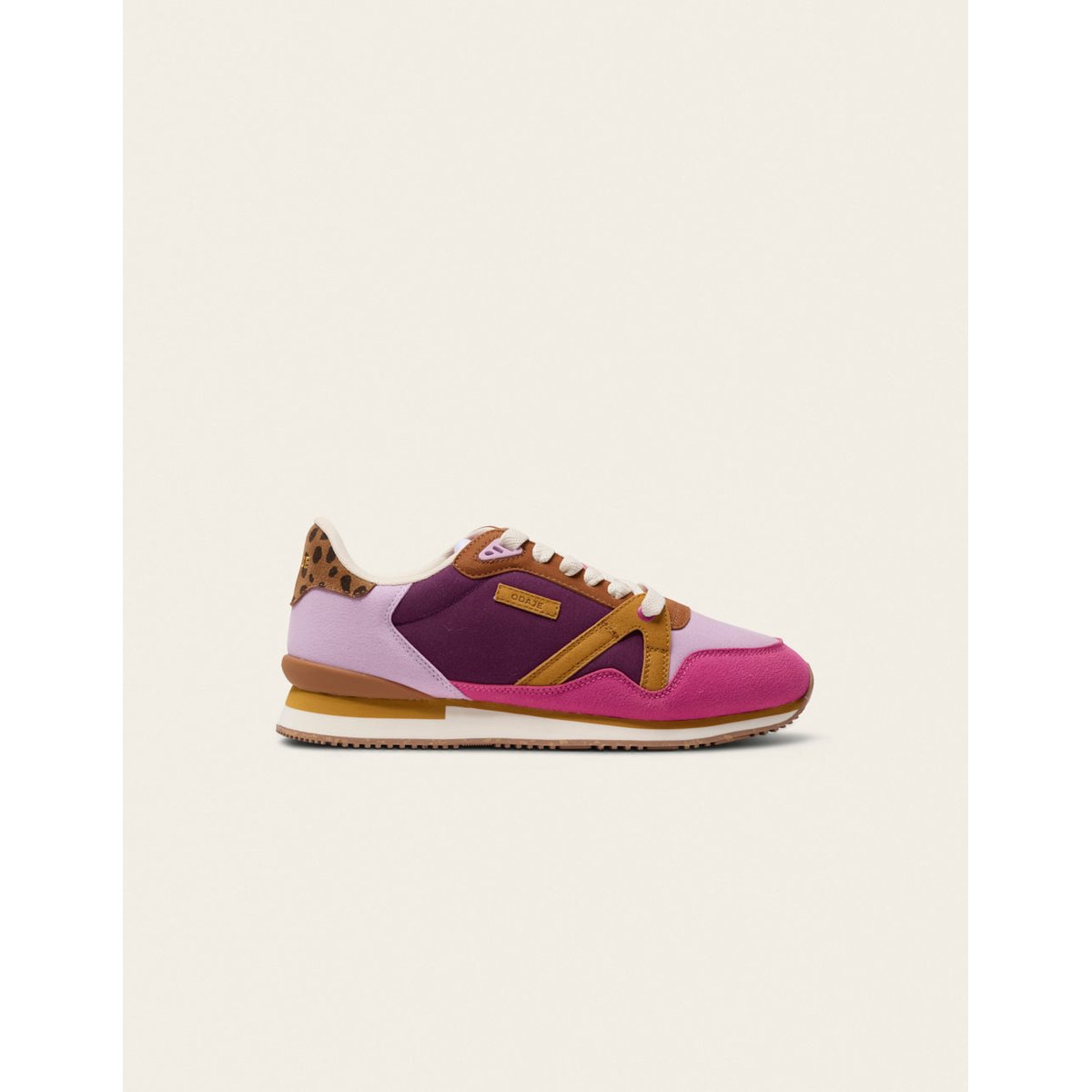 Baskets ANDRÉE bordeaux lilas camel, ODAJE