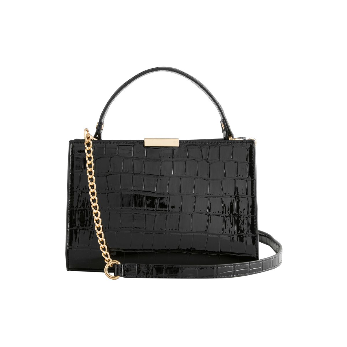 Sac effet croco avec anse sur le dessus noir, NEXT