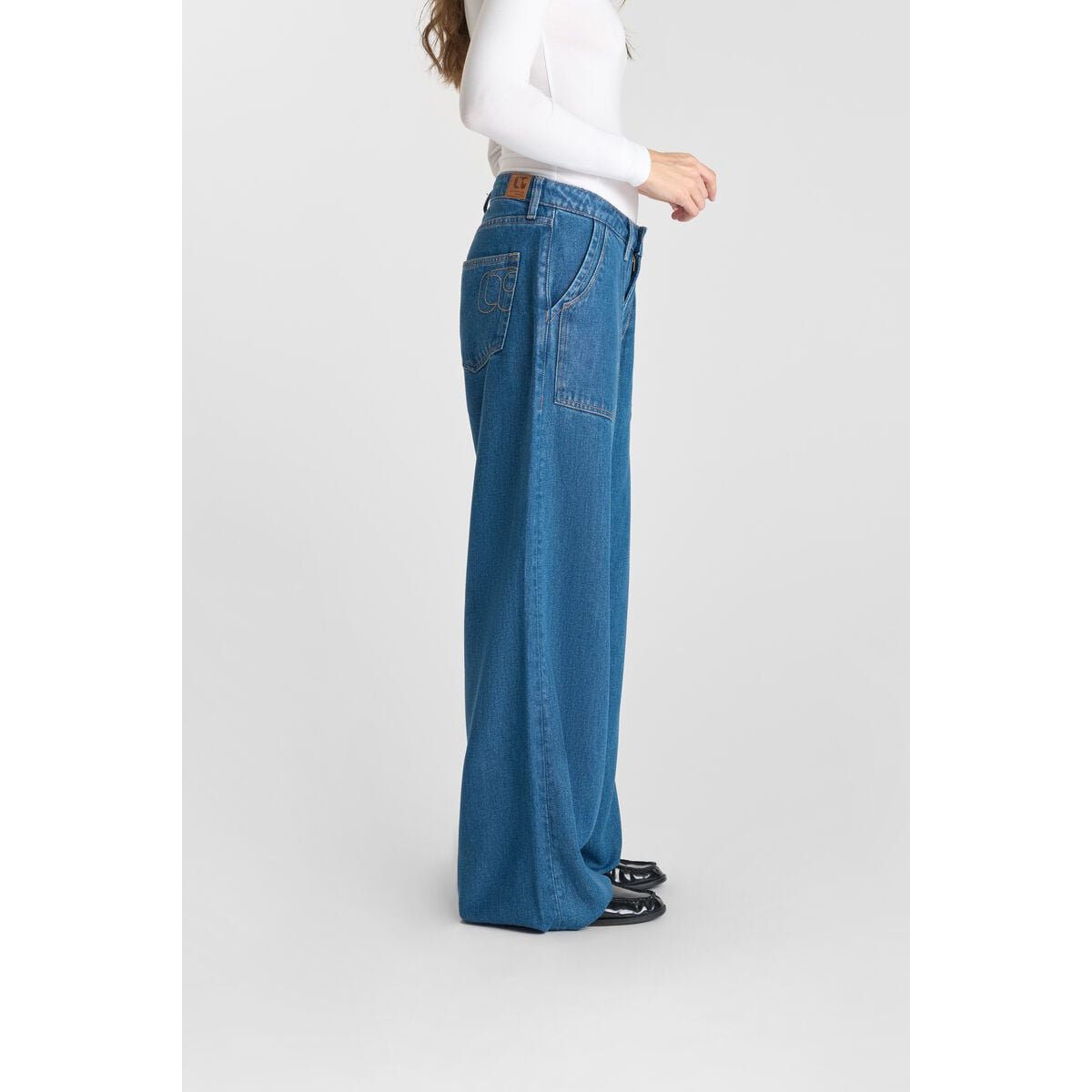 Jeans loose, large VICTORIA, longueur 34 blue, LE TEMPS DES CERISES