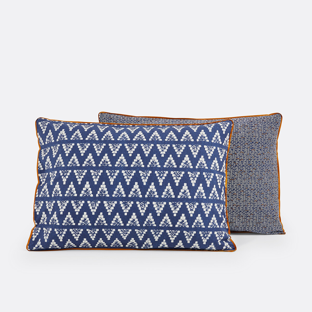 Popayan Cotton Pillowcase blue print/grey, LA REDOUTE INTERIEURS