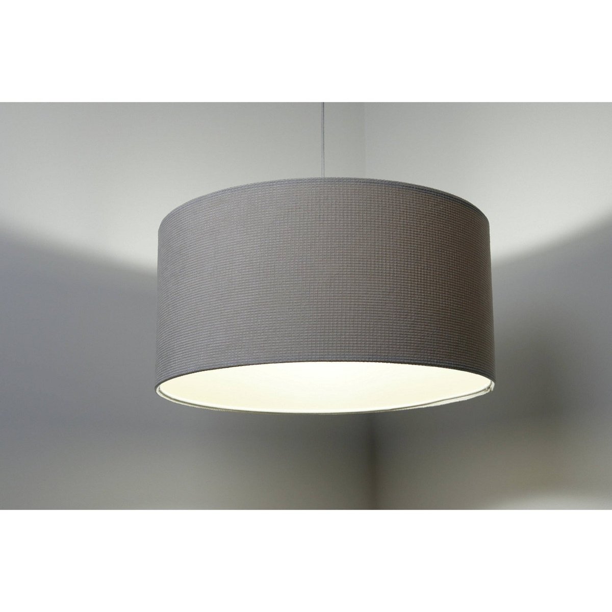 Suspension en tissu, GLAMOUR abat-jour velours structurel blanc intérieur crème, BPS KONCEPT