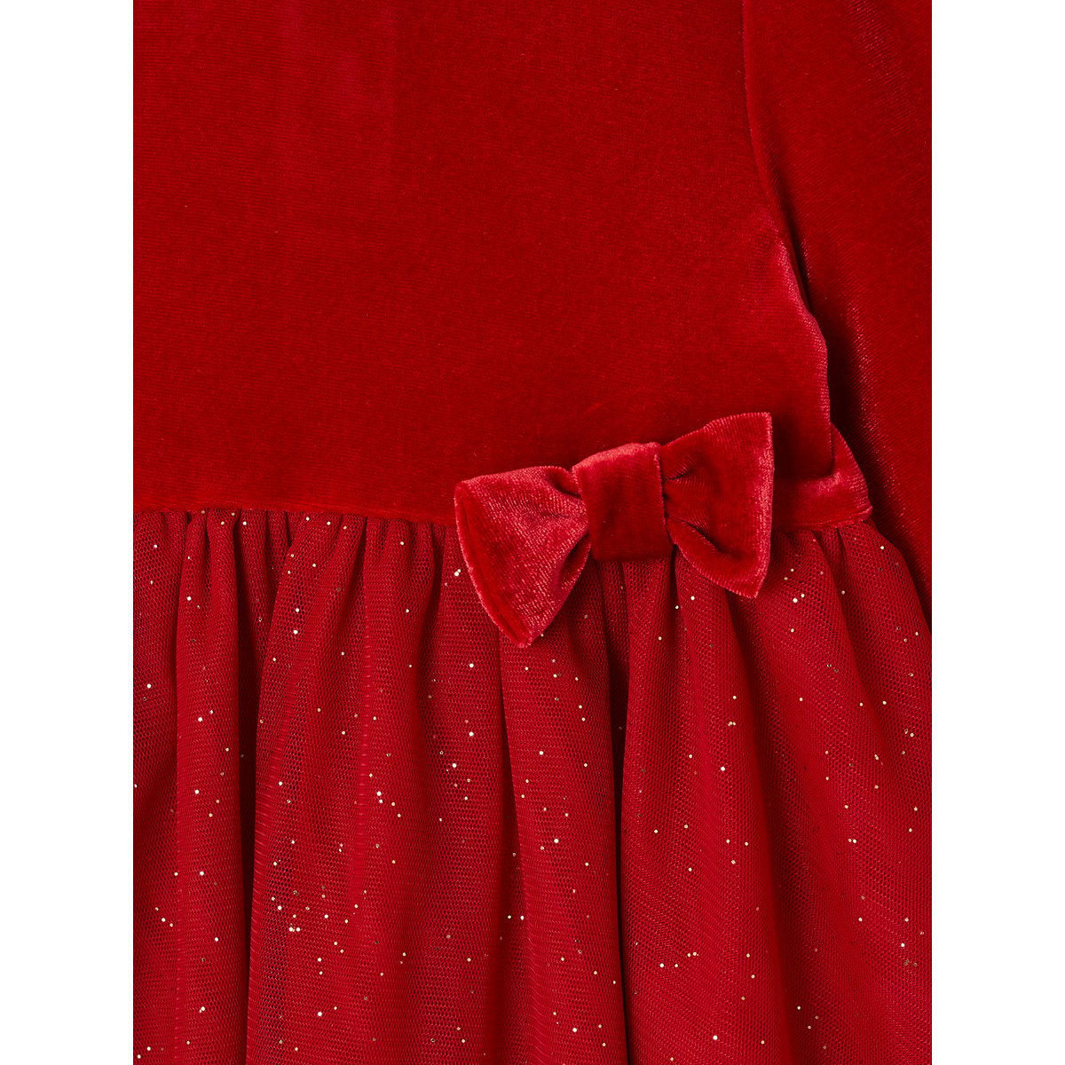 Coffret Noël bébé robe tulle pailleté et bandeau rouge, VERTBAUDET