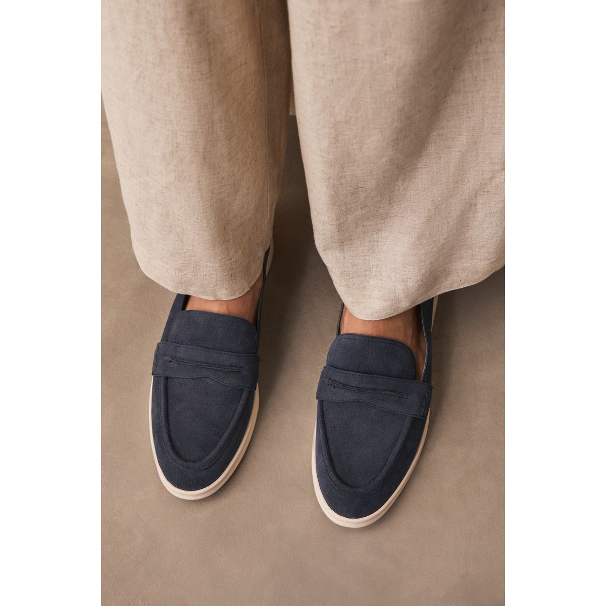 Mocassins à bout rond bleu marine, NEXT