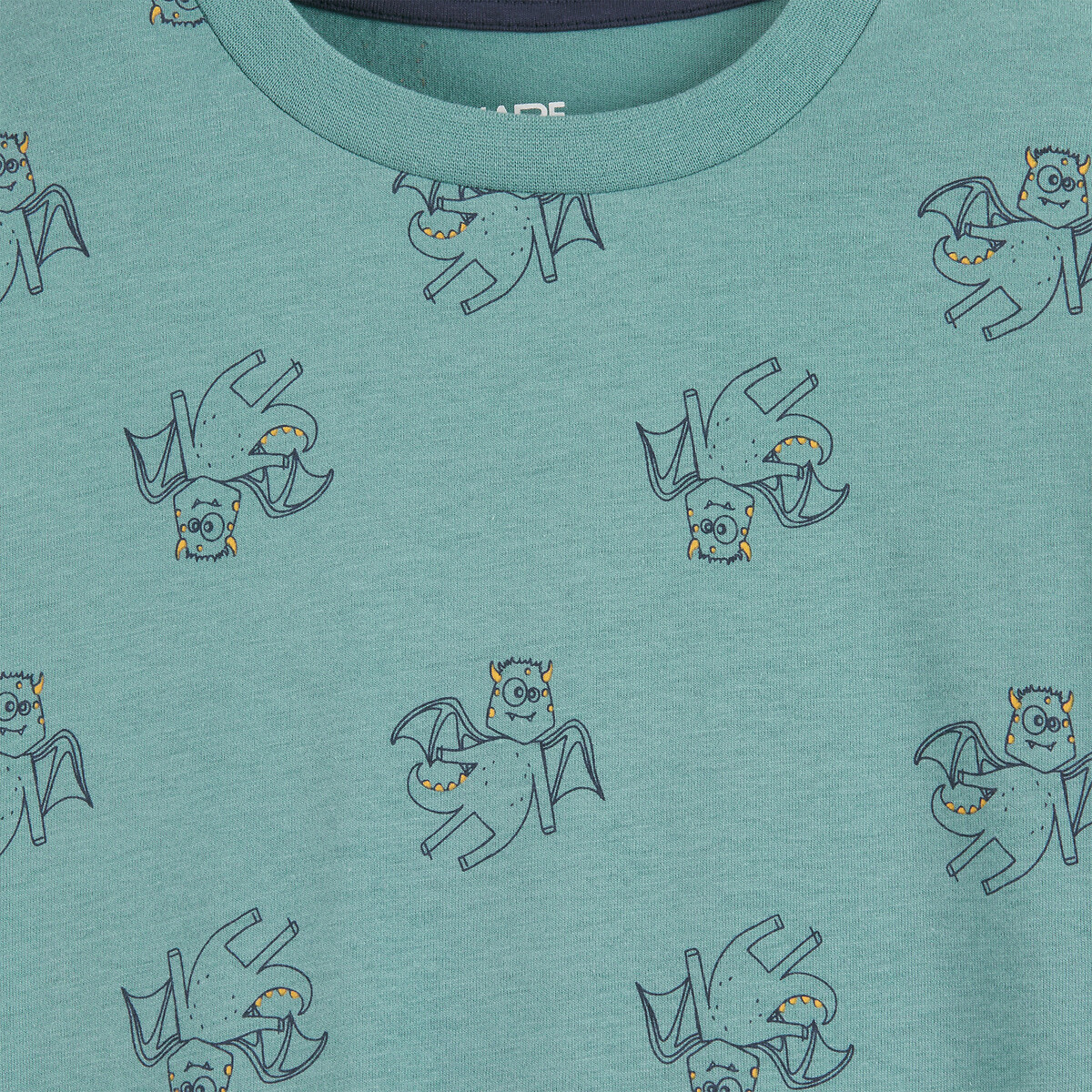 Conjunto de 2 pijamas em jersey, com estampado de monstros bege/castanho, LA REDOUTE COLLECTIONS