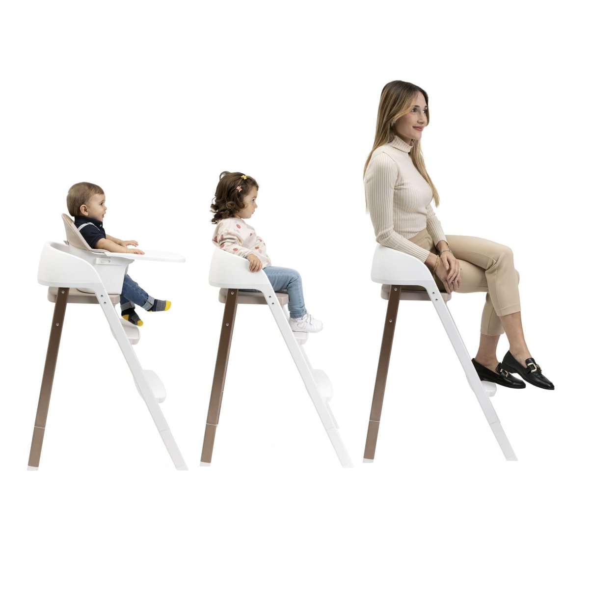 Chaise haute Crescendo Up Pearl Cooper re_lux blanc, CHICCO