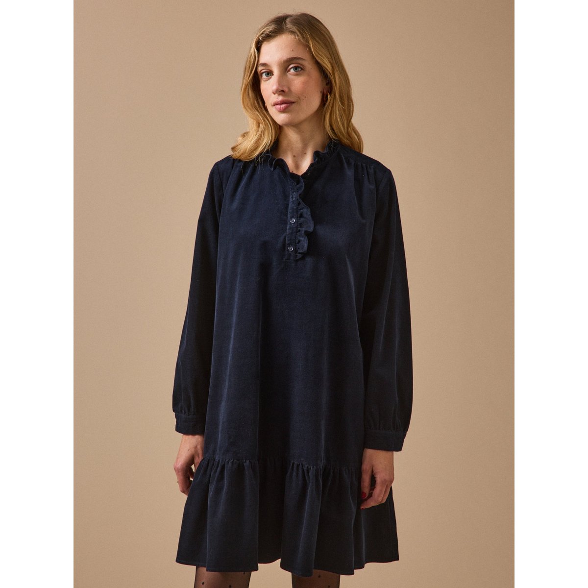 Robe courte  velours babycord encre, CYRILLUS