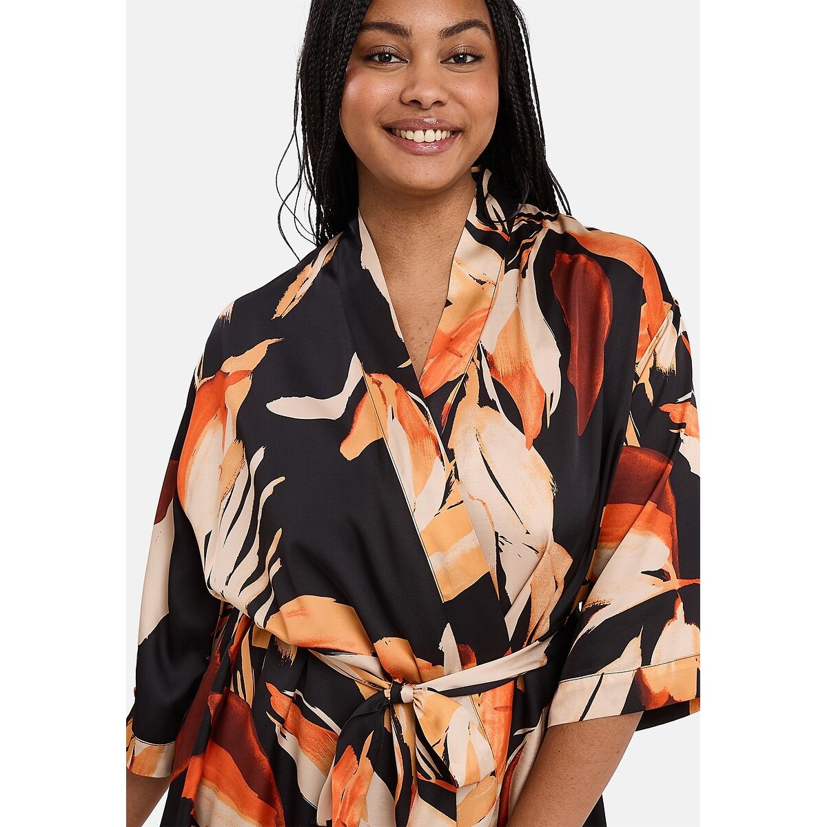 Kimono avec manches PURE CHIC imprimé feuilles, SANS COMPLEXE