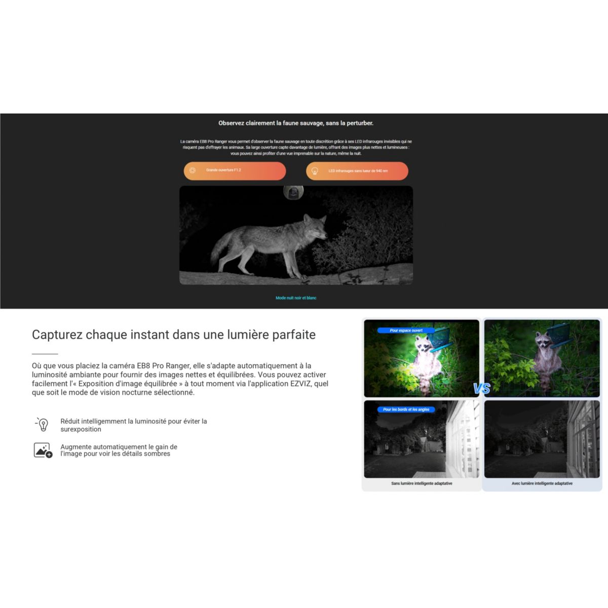 Caméra de surveillance EB8 PRO KIT 4G WIFI RANGER couleur unique, EZVIZ