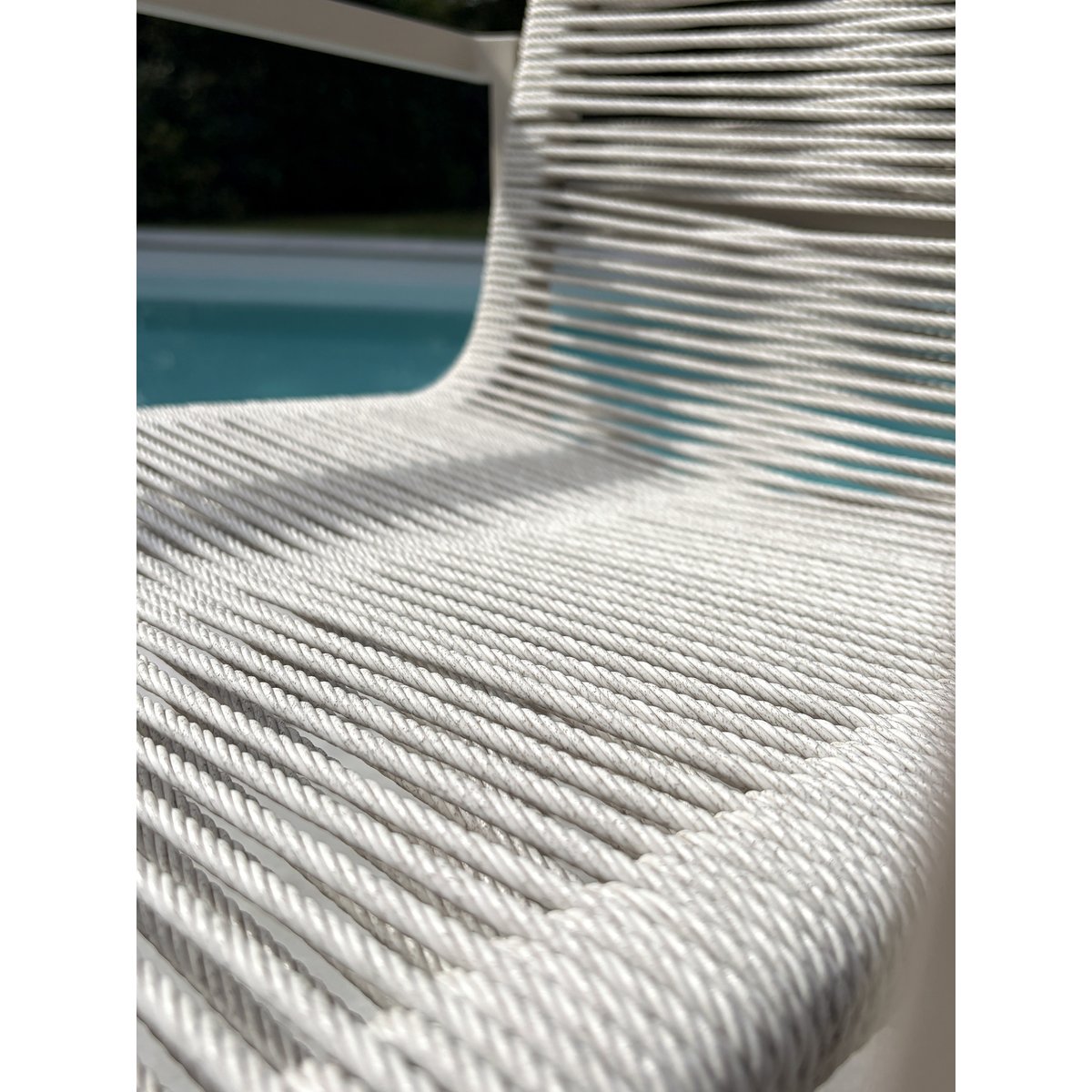 Fauteuil de jardin en aluminium et corde tissée MEXICO grège, DCB GARDEN