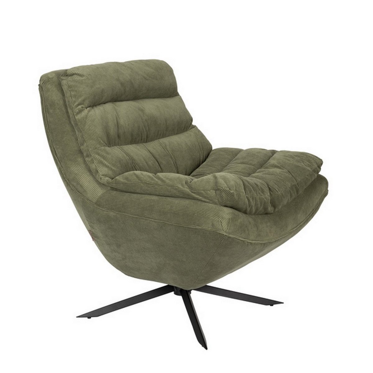 Fauteuil lounge pivotant en velours - VINCE vert, DUTCHBONE