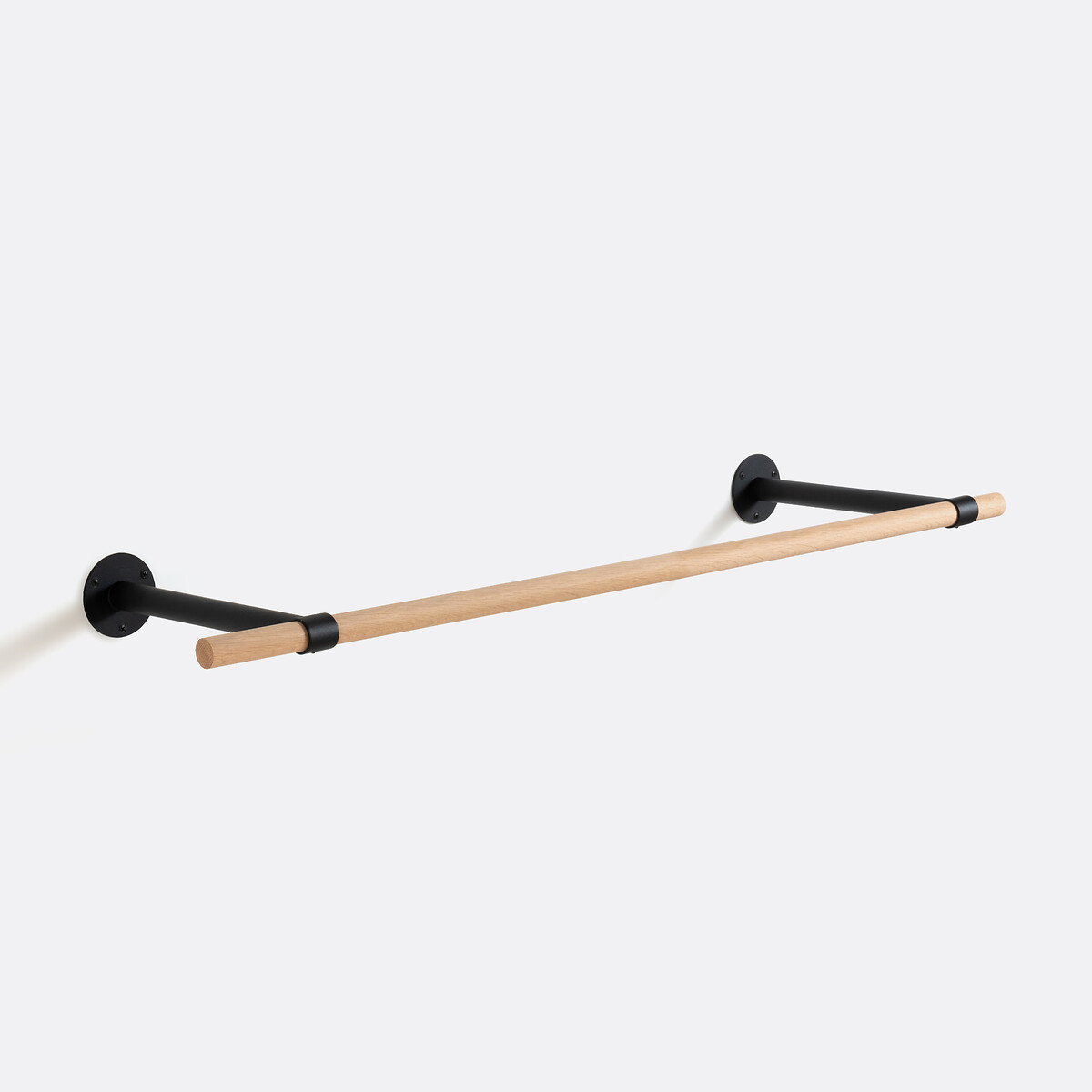 Kane Oak and Metal Hanging Rail black/wood, LA REDOUTE INTERIEURS