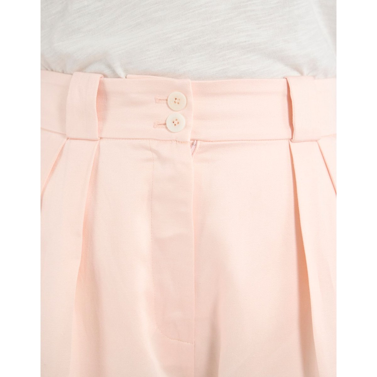 Pantalon Marlène en viscose et lin rose pâle pink, INES DE LA FRESSANGE PARIS