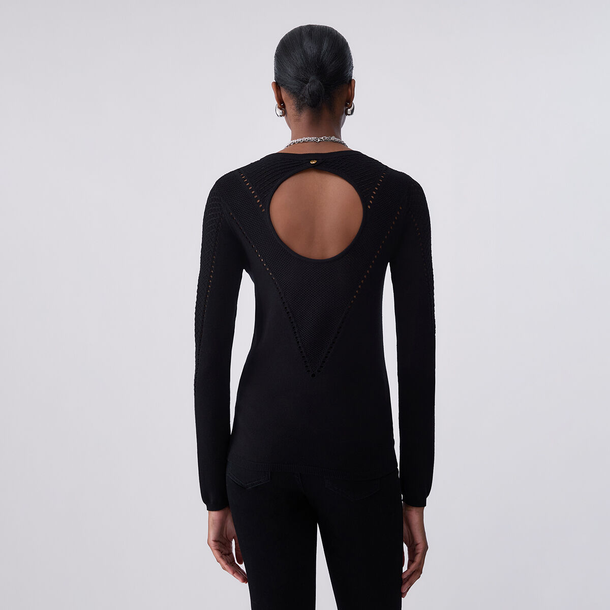 Haut en maille avec découpe noir, LIU JO