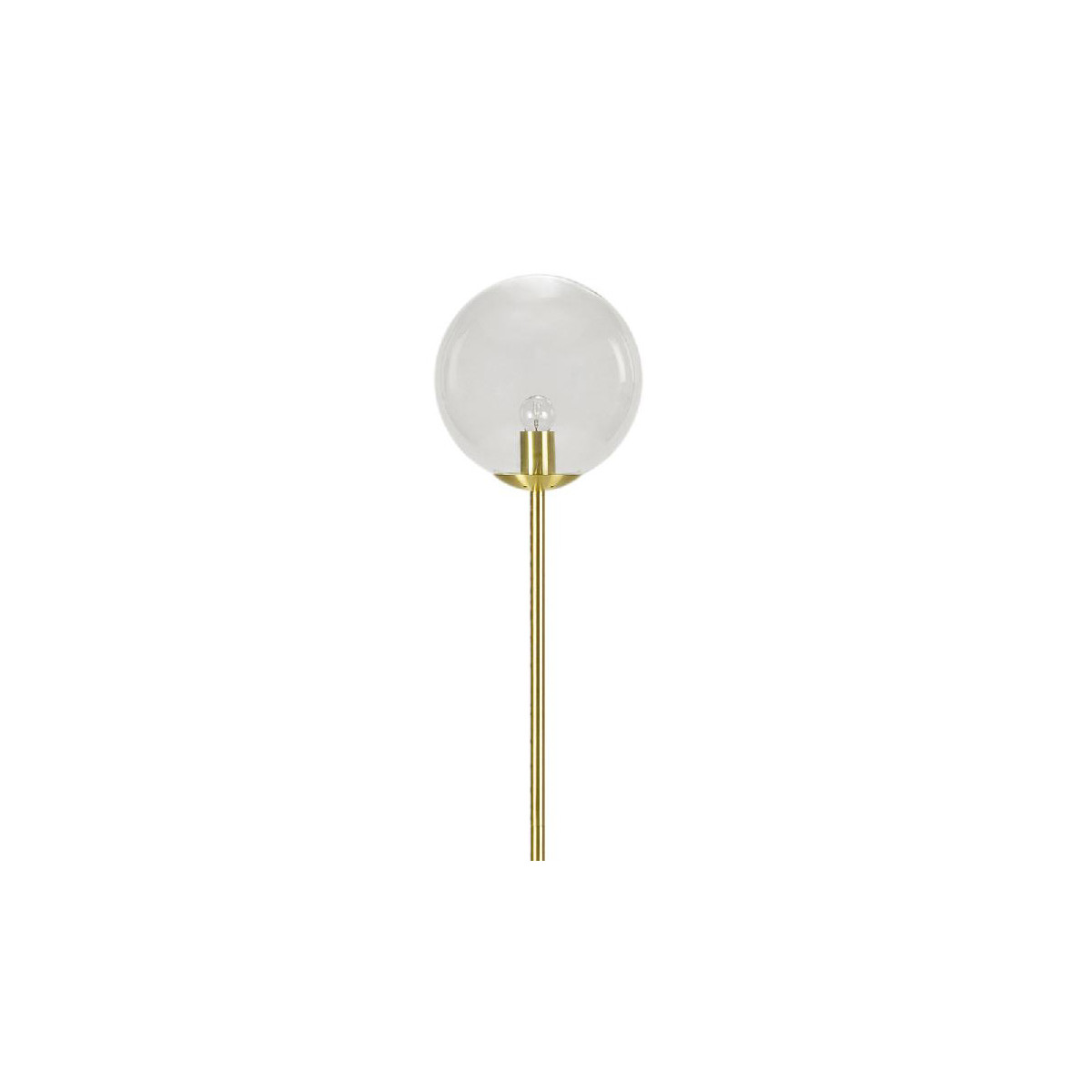 Lampadaire rétro en métal doré et globe en verre transparent - 150cm doré, WADIGA