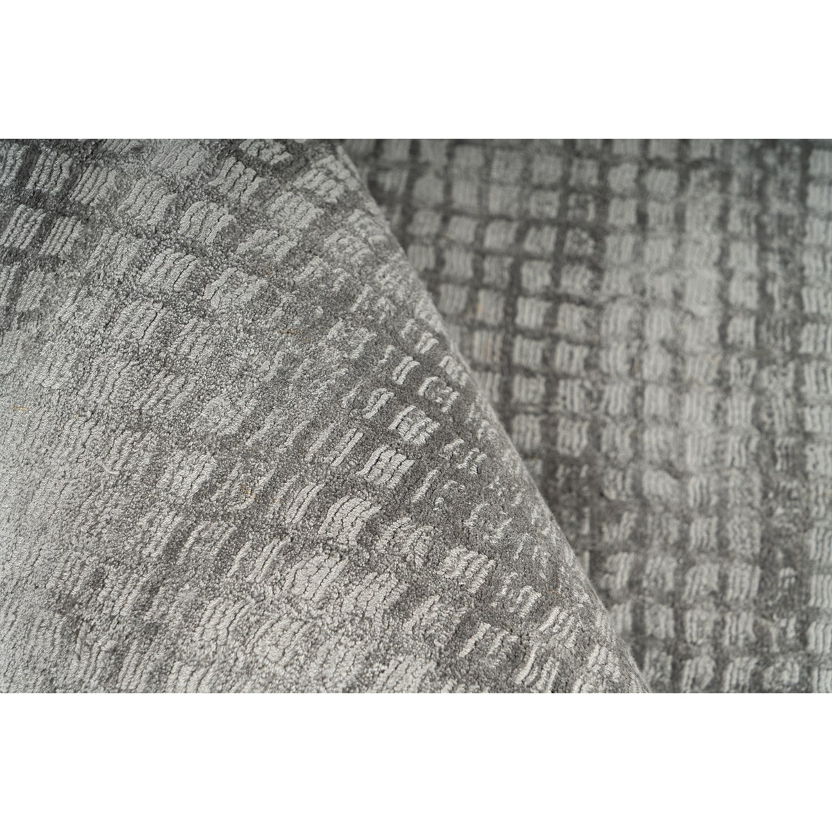 Tapis salon et chambre moderne fait main BRIDGET argent, NOVATREND