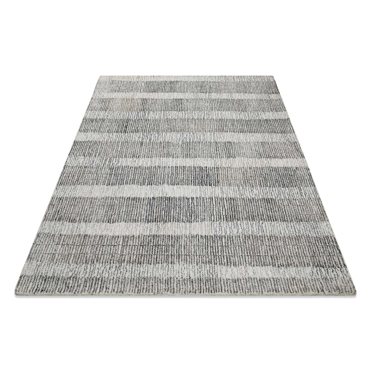 Tapis tufté main à rayures , Hamptons FORTY beige gris, WECON HOME