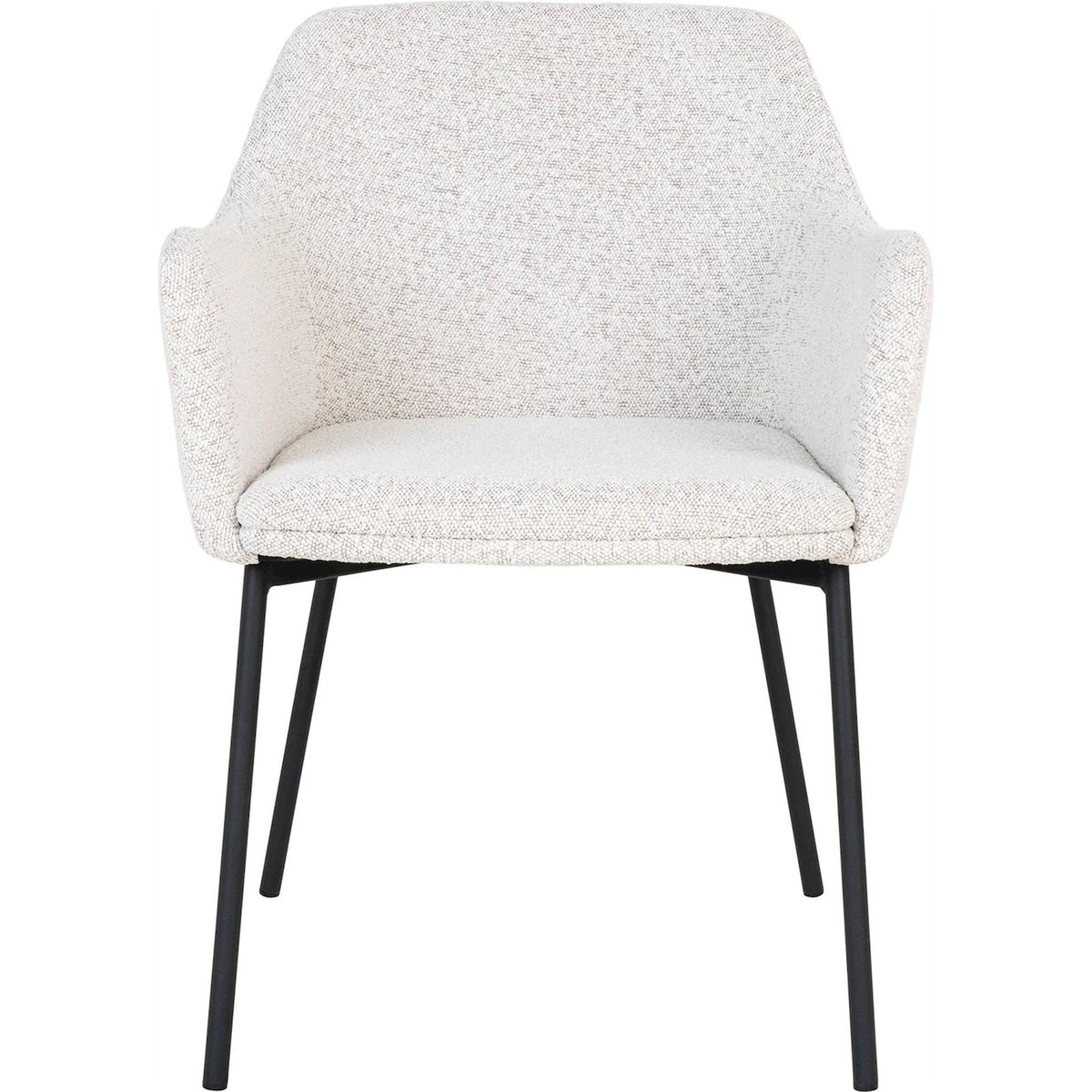 Chaise bouclette avec accoudoirs CAPRELLY blanc bouclette et noir, RECOLLECTION