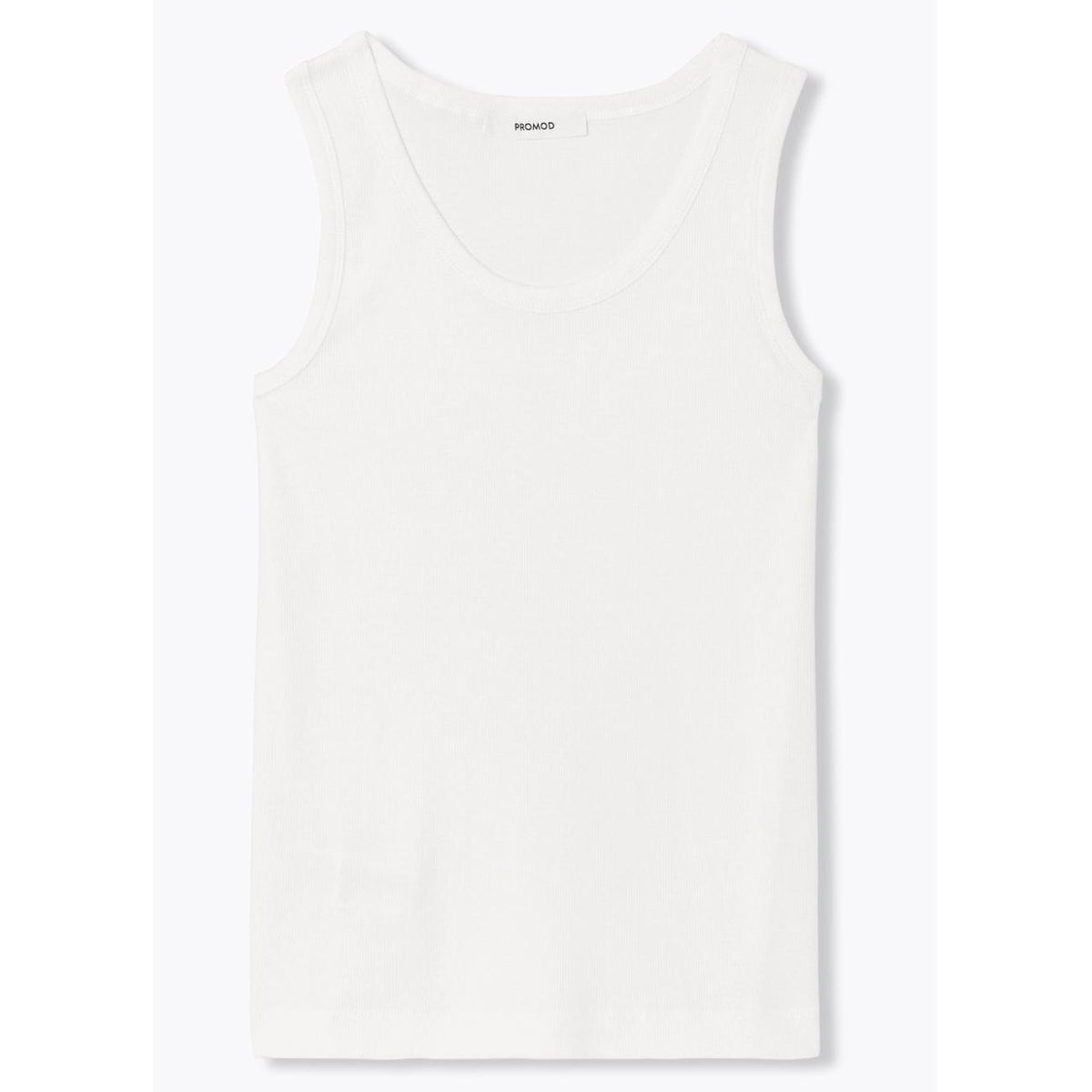 Débardeur côtelé uni blanc, PROMOD