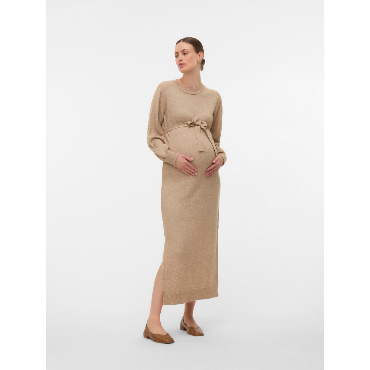 Robe En Maille natural melange, MAMA LICIOUS