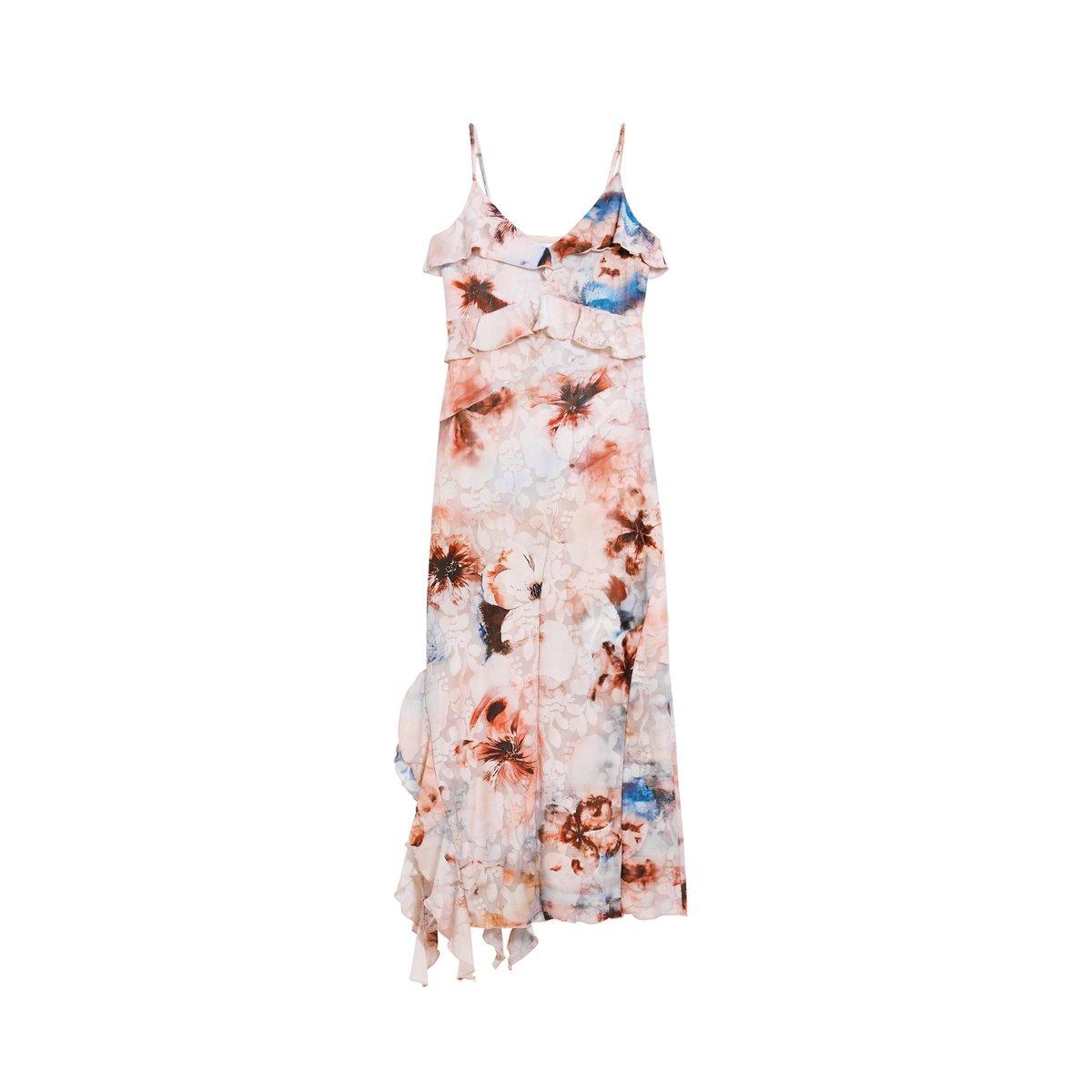 Robe fleurs volants rose, DESIGUAL