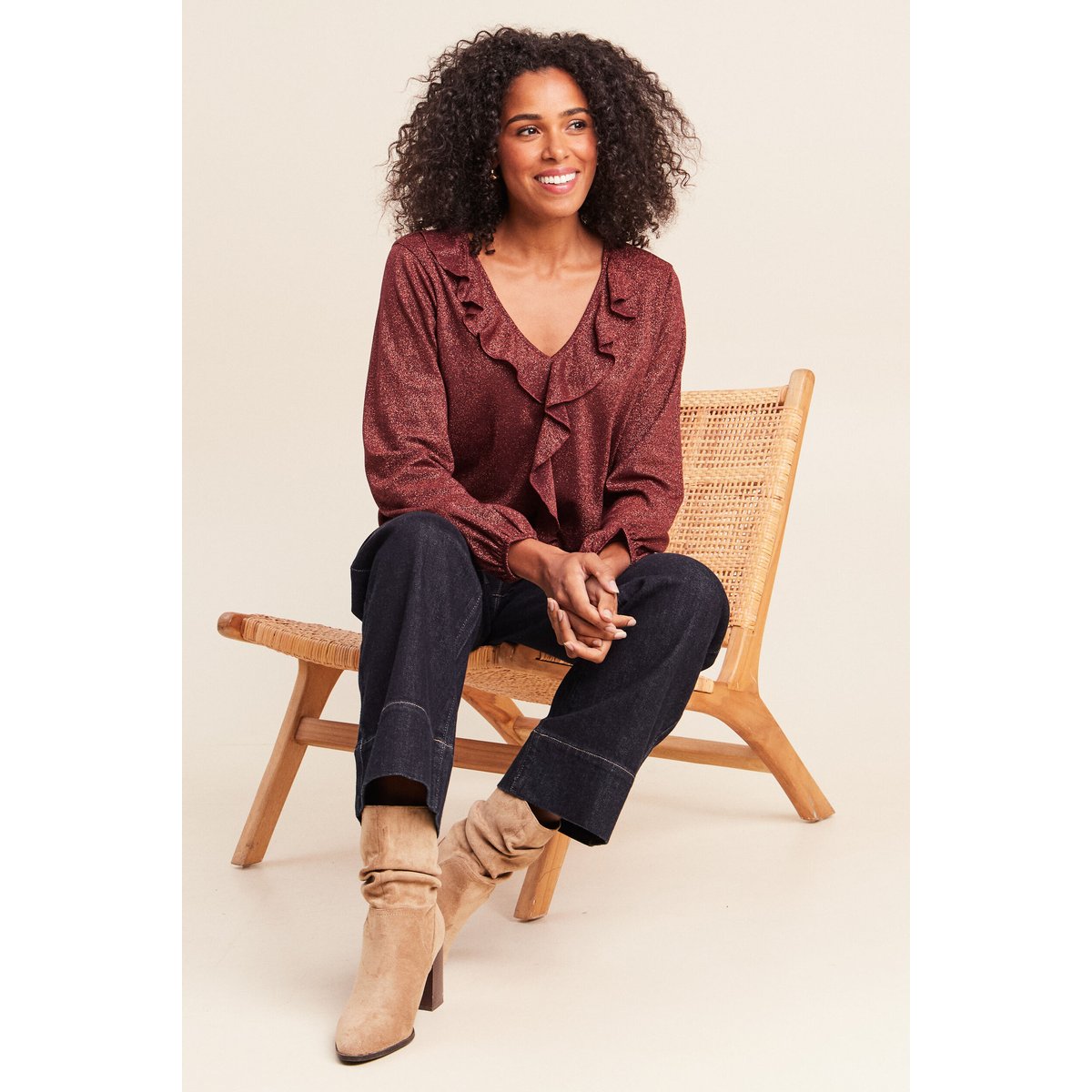 Blouse manches longues orange foncé, BREAL