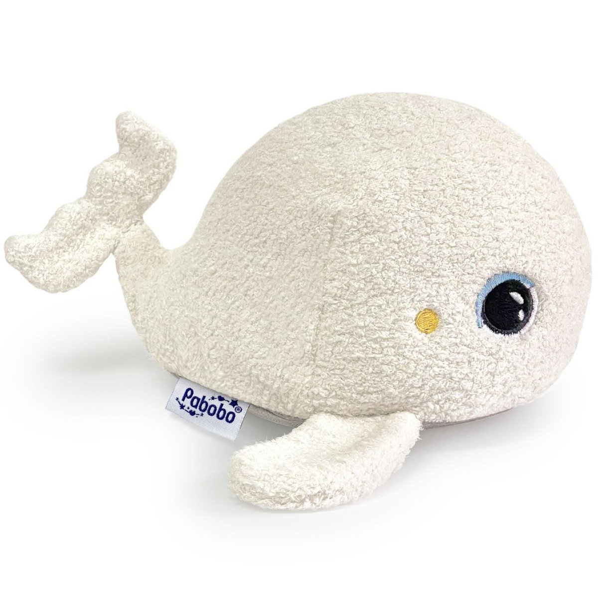 Veilleuse peluche bruits blancs et roses Beluga ecru, PABOBO