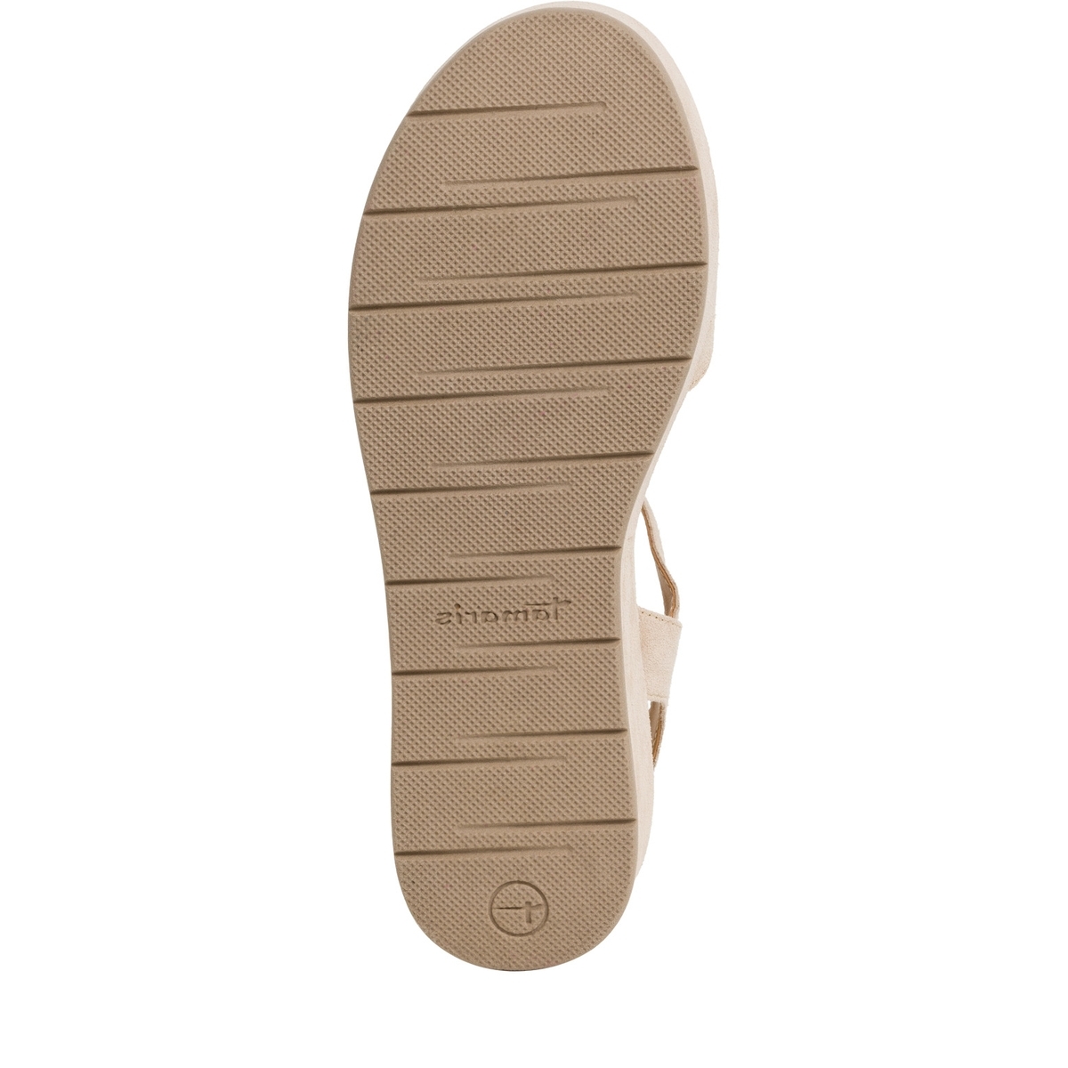 Sandale à talon en cuir beige, TAMARIS