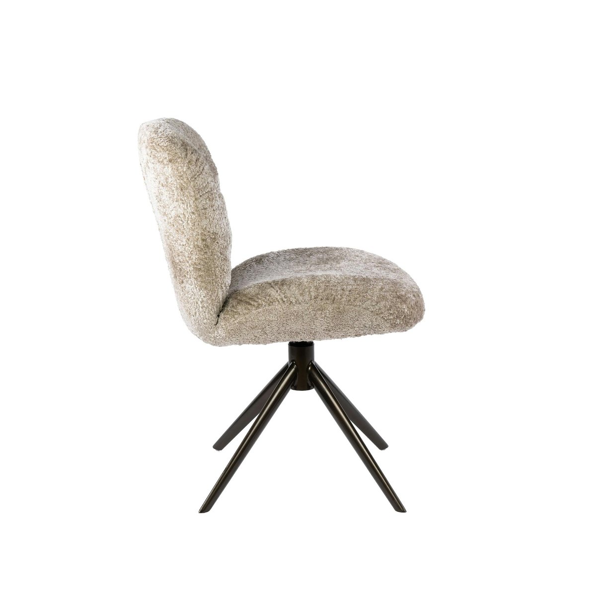 Chaise pivotante tissu bouclette sable pieds brun (x2) CREEK beige, PIER IMPORT