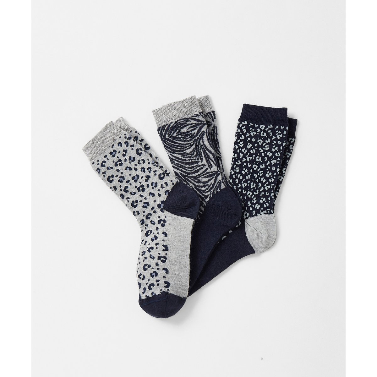Mi-chaussettes Thermolactyl - lot de 3 lot bleu, DAMART