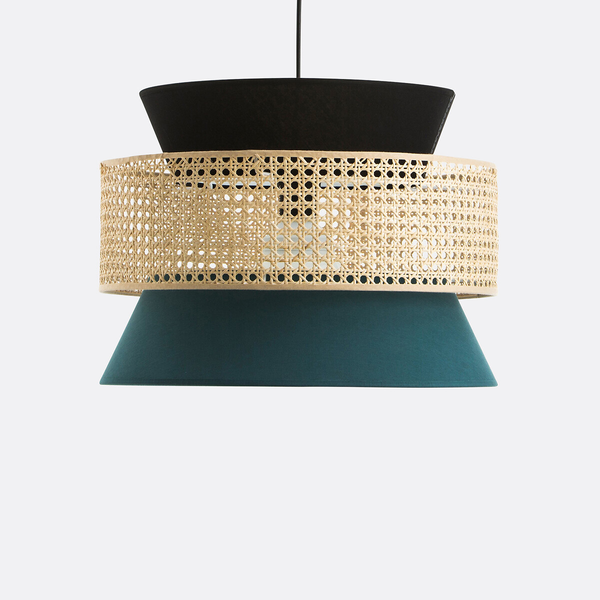 Suspension / Abat-jour double Ø40 cm, Dolkie emeraude/noir, LA REDOUTE INTERIEURS