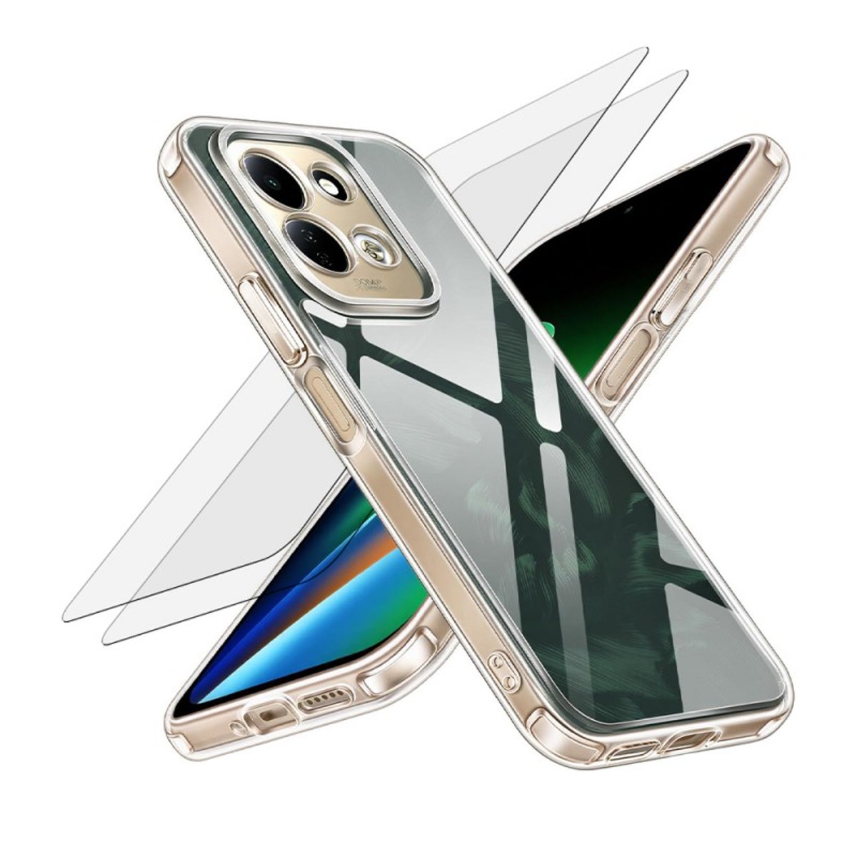 Coque Xiaomi mi 17 antichoc + 2 vitres transparent, EVETANE