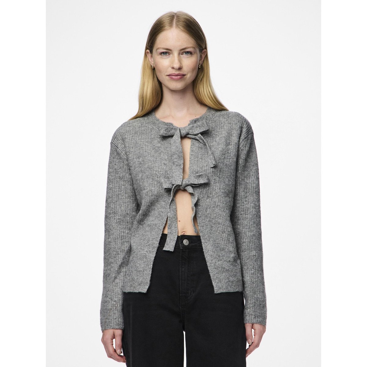 Cardigan medium grey melange, PIECES