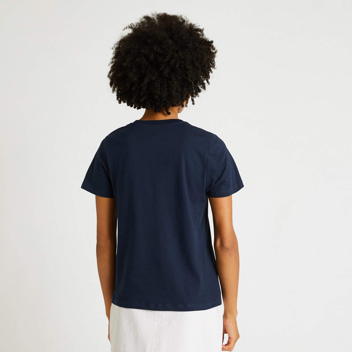 T.shirt uni en coton BIO, Oeko-Tex marine, MONOPRIX