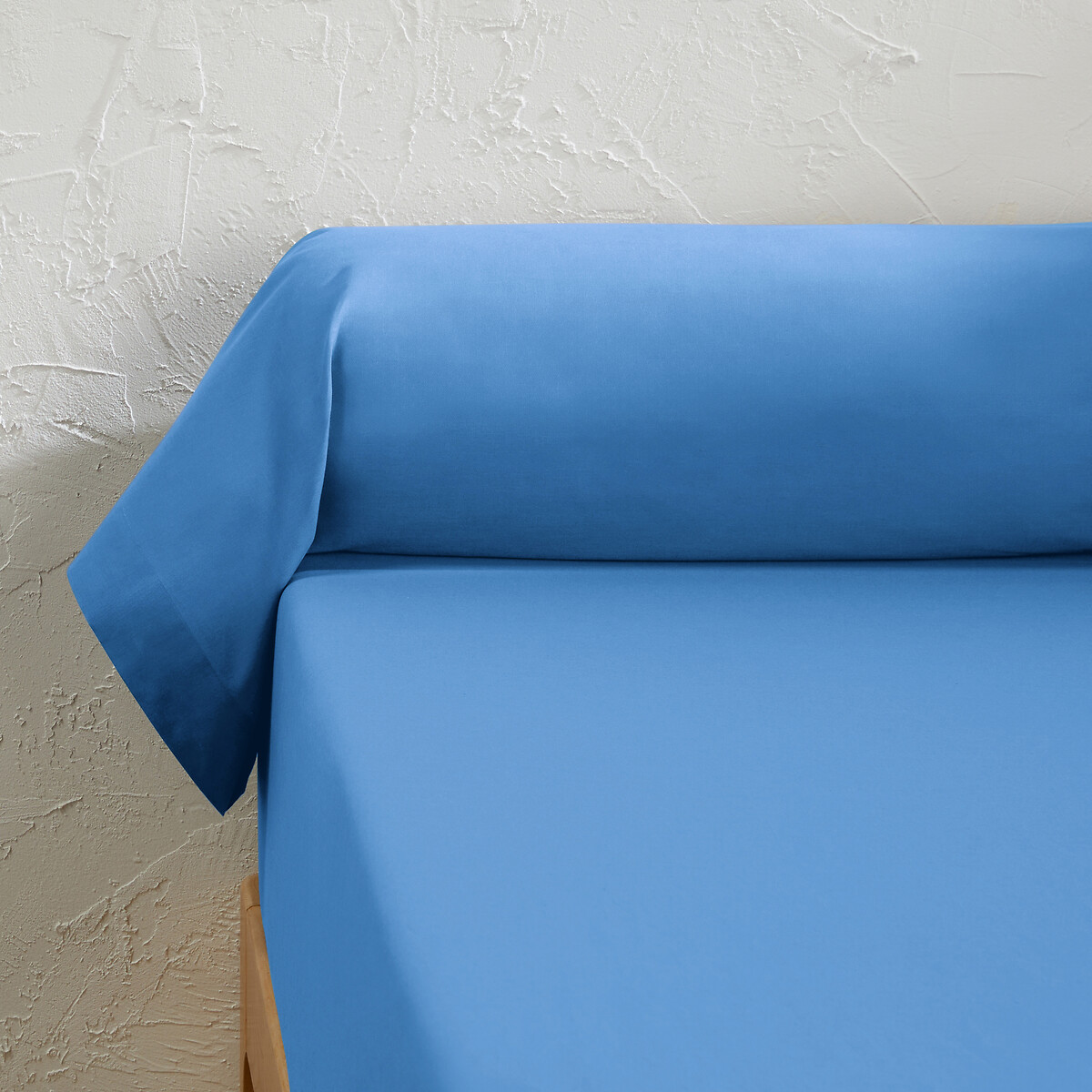 Taie de traversin unie en coton, Scenario bleu de provence, LA REDOUTE INTERIEURS