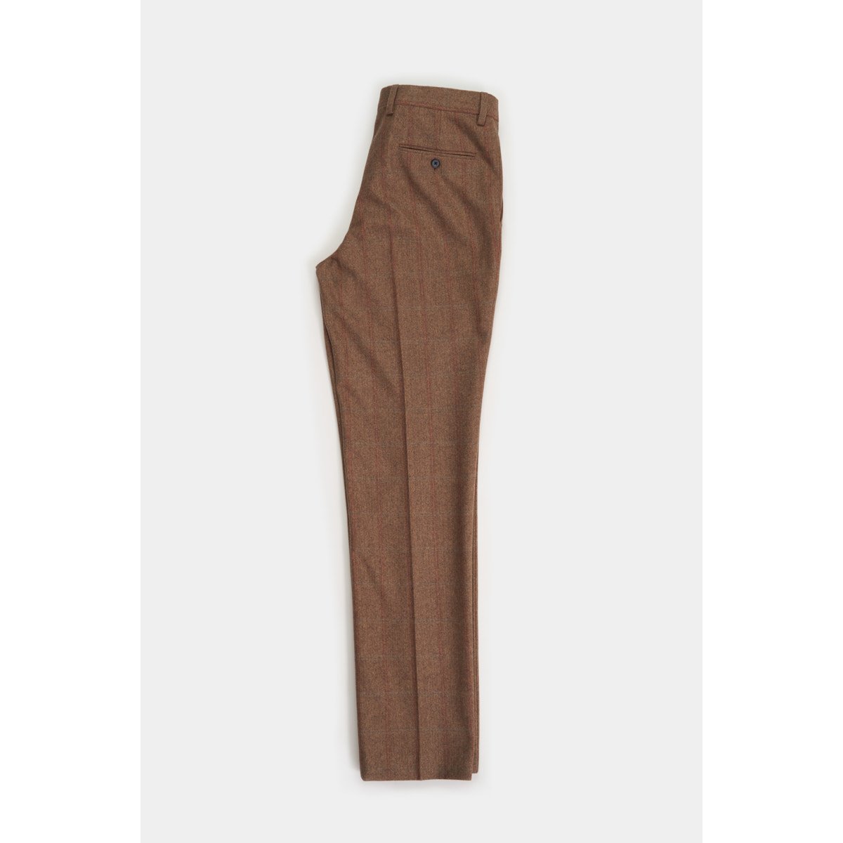 Pantalon italien carreaux chevrons camel, MCS