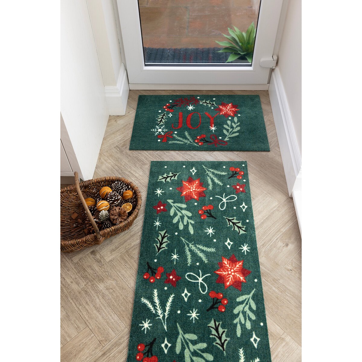 My Festive Joy Christmas Doormat green, MY MAT
