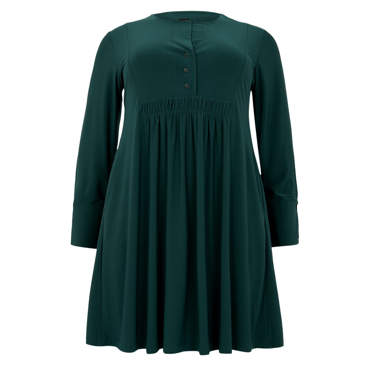 Robe avec manches longues vert foncé, YOEK