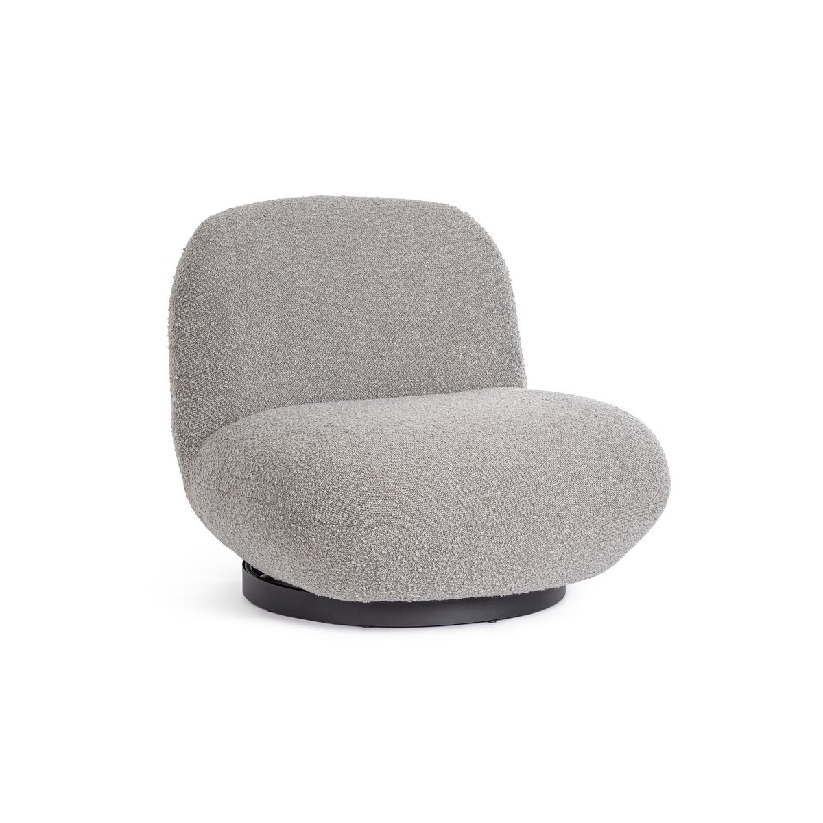 Fauteuil pivotant en tissu bouclette - JEAN gris, HELLIN, DEPUIS 1862