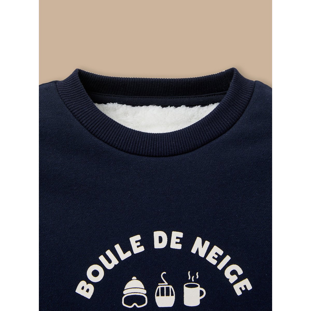 Sweat doublé sherpa marine, CYRILLUS