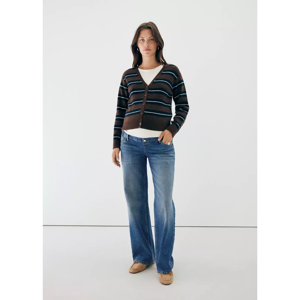 Jean de grossesse droit bleu foncé, MANGO