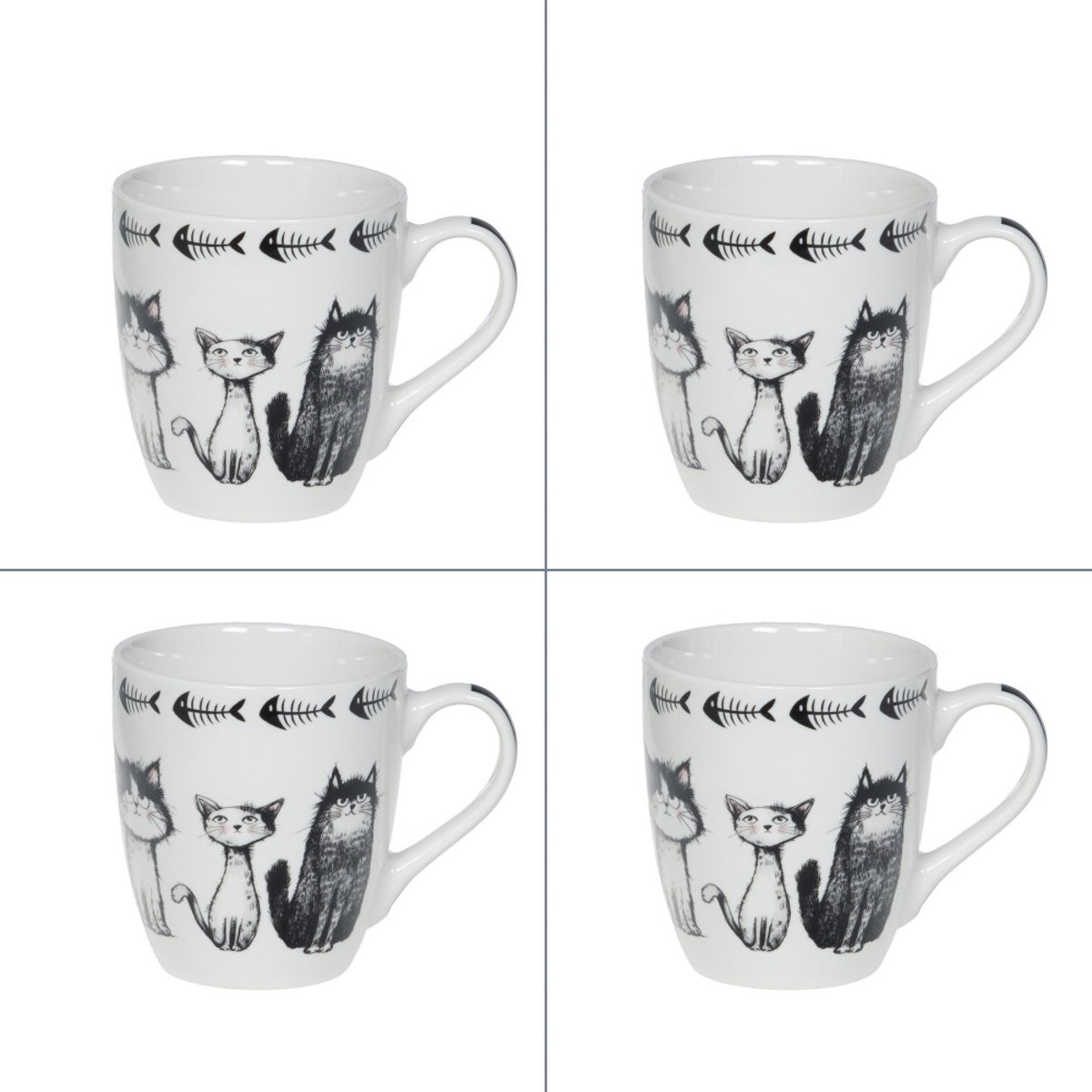 Coffret de 4 tasses Felix 23 cl noir, TABLE PASSION
