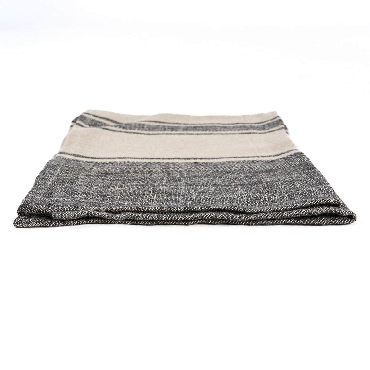 Torchon en lin LINEN SMUDGE noir beige, BAZAR BIZAR